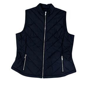 TAIL Black Quilted Zip Up Puffer Vest Size Large Women’s
